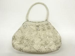 アンティーク　ビーズ草花模様バッグ